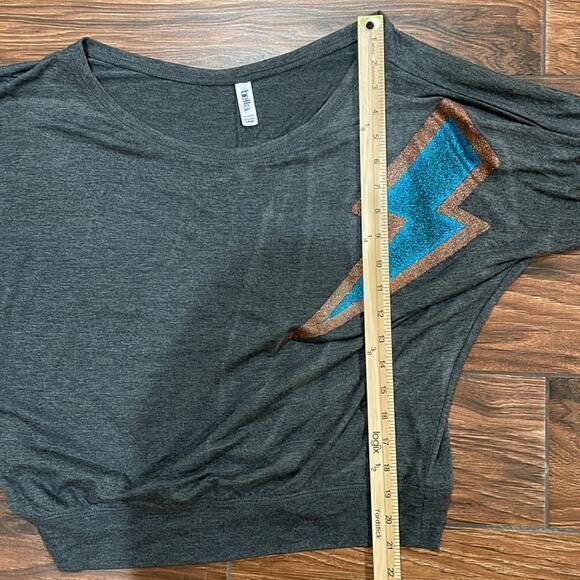 Lightning Glitter Off Shoulder Tee - Picture 4 of 4